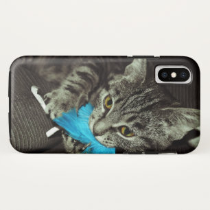 Tabby Cat met Veer van Shirley Taylor iPhone X Hoesje