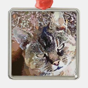 TABBY CAT METALEN ORNAMENT