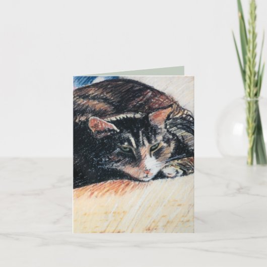 Tabby Cat  Note Kaart, Groen Kaart (Voorkant)