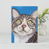 Tabby Cat Painting Flat Kaart (Staand voorkant)