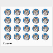 Tabby Cat Painting Ronde Sticker (Vel)