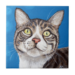 Tabby Cat Painting Tegeltje