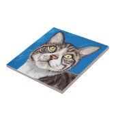 Tabby Cat Painting Tegeltje (Zijkant)