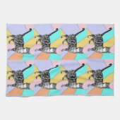 Tabby Cat Pastel Colors Tea Towel Theedoek (Horizontaal)