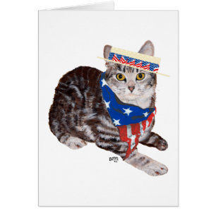 Tabby Cat Patriotique Américain Shorthair