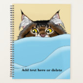 Tabby Cat Peeking Blue Funny Planner (Voorkant)