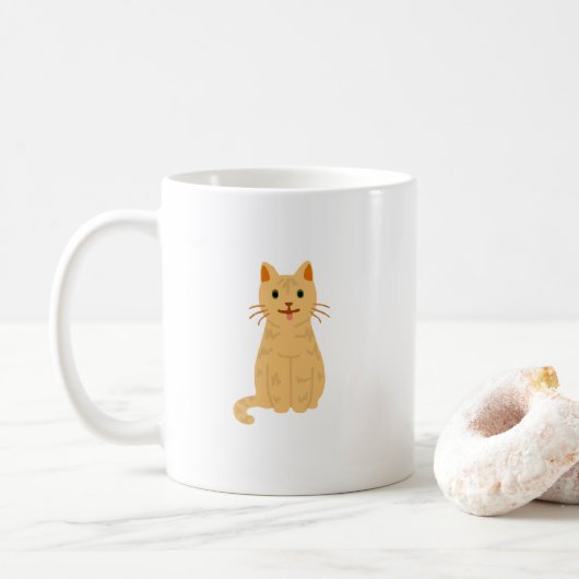 Tabby Cat Peinture de café Mug (Avec donut)