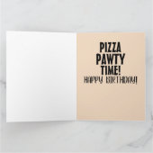 TABBY CAT PIZZA AMUSANTE ANNIVERSAIRE GRANDE CARTE (Intérieur)