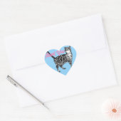 Tabby Cat Stickers Leuke katten Blauw Dank u (Envelop)