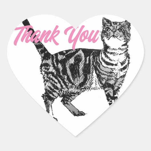 Tabby Cat Stickers Leuke katten Sticker Dank u (Voorkant)