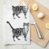 Tabby Cat Tea Towel Theedoek (Quarter Fold)
