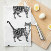 Tabby Cat Tea Towel Theedoek (Quarter Fold)
