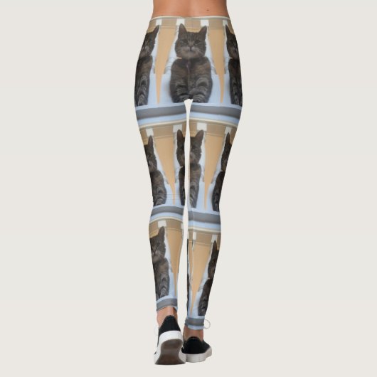 Tabby Cat Tiled Pattern Leggings (Achterkant)