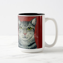 Tabby Cat Tweekleurige Koffiemok