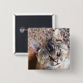 TABBY CAT VIERKANTE BUTTON 5,1 CM (Voorkant /achterkant)