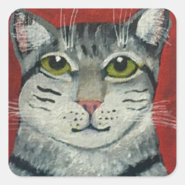 Tabby Cat Vierkante Sticker