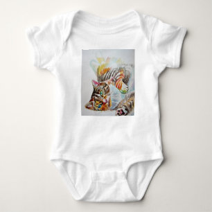 Tabby Cat Waterverf katten baby's 1 stuk Romper