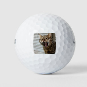 Tabby Cat Yawning Artistic Portret Golfballen
