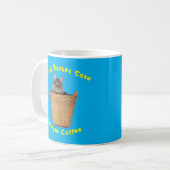 Tabby Cat zegt dat ik een mandje Hoesje voor koffi Koffiemok (Voorkant links)
