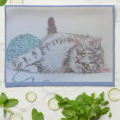 Tabby Cats Cute Cat Art Cuisine Tea Serviette (Plié)