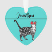 Tabby Cats 'One Cool Cat' Aqua Boys Mens (devant)