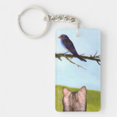 Tabby Cats Talk to Birds Sleutelhanger (Voorkant)