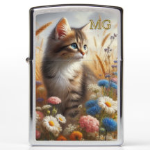Tabby Chat / Amoureux des chats Monogram Zippo Lig