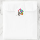 Tabby Chat Anniversaire Présente Pile Sticker Rond (Sac)