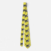 Tabby Chat Chats Frappe Noir Blanc Mens Cravate (Dos)