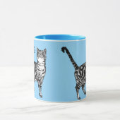 Tabby Chat Chats légères Bleues Filles Nom Mug (Centre)