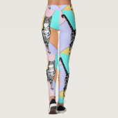 Tabby Chat Cool Animal Pastel Harlequin Leggings (Dos)