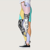 Tabby Chat Cool Animal Pestel Harlequin Leggings (Gauche)