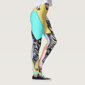 Tabby Chat Cool Animal Pestel Harlequin Leggings (Droite)