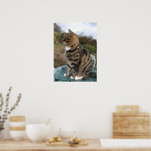 Tabby Chat Cute Chats rayés Poster mural Anniversa (Cuisine)