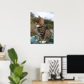 Tabby Chat Cute Chats rayés Poster mural Anniversa (Bureau à domicile)