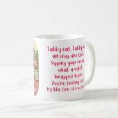Tabby Chat Dans Une Mug Poème Blanche (Devant droit)