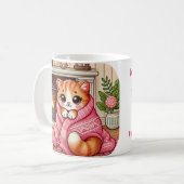 Tabby Chat Dans Une Mug Poème Blanche (Devant gauche)
