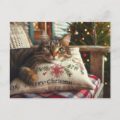 Tabby Chat Joyeux Noël AI Carte postale (Devant)