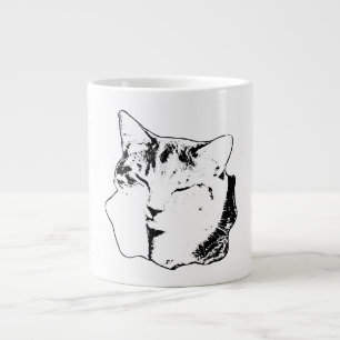 Tabby Chat noir & blanc Art Mug