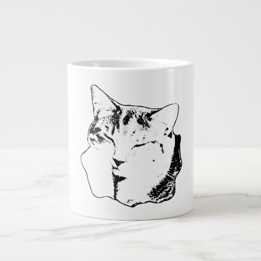 Tabby Chat noir & blanc Art Mug (Devant)