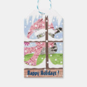 Tabby chat regardant par la fenêtre étiquettes cad (Devant)