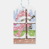 Tabby chat regardant par la fenêtre étiquettes cad (Dos)