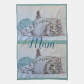 Tabby Chats Cute Chat Art Cuisine Mum Serviette de (Vertical)
