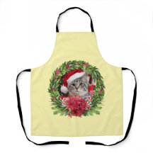 Tabby Christmas Wreath Apron