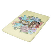 Tabby Fairy Kat Paddestoel Bloemen Badmat (Gekanteld)