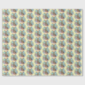 Tabby Fairy Kat Paddestoel Bloemen Cadeaupapier (Vlak)