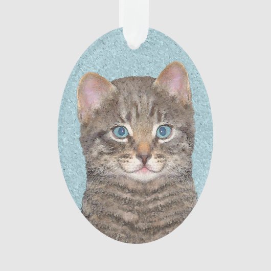 Tabby Gris Peinture Chat - Cute Original Art Chat (devant)
