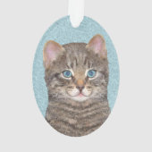 Tabby Gris Peinture Chat - Cute Original Art Chat (dos)
