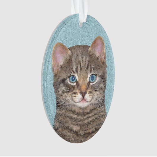 Tabby Gris Peinture Chat - Cute Original Art Chat (devant)