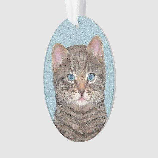 Tabby Gris Peinture Chat - Cute Original Art Chat (devant)